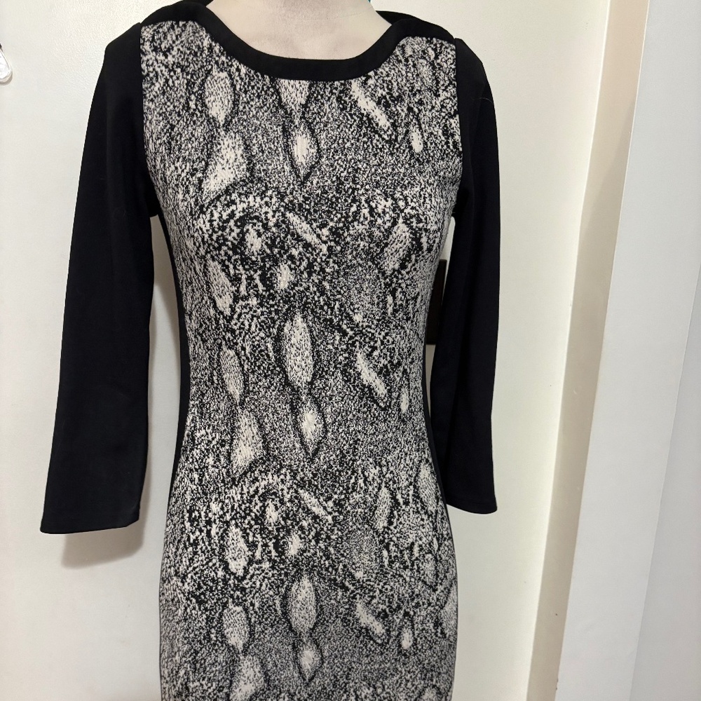 Rebecca Taylor Black & White Sheath Dress | Size Small | Work to Evening